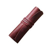 jojofuny Estuche de Cuero Bolsa de lápiz Caja de la Pluma Fuente Caso Nombre Poseedor Retro Estuche de bolígrafos Pluma estilográfica cartuchera Estuche Enrollable bolígrafos Negros Rojo