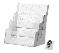 jojofuny Expositor de Información Portafolletos Organizador de Archivos Múltiples Bolsillos para Montaje Pared y Sobremesa Portafolletos Transparente para Mostrador o Estilo Aleatorio