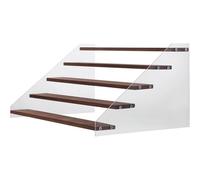 jojofuny Expositor de Madera Maciza y Acrílico de 5 Niveles Estante de Almacenamiento para Figuras y Colecciones Soporte Organizador para Muñecas y Joyas Estantería Decorativa de 40 CM