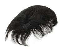jojofuny Extensión de Cabello Postizo Masculino Negro 13x14 Cm Clip, Pieza de Peluca Natural para Reemplazo Calvo, Tupé Ligero Cómodo para Uso Diario y Eventos
