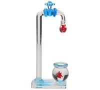 jojofuny Figura de Pecera de Vidrio con Grifo Flotante Adorno Decorativo para Acuario de Escritorio Centro de Mesa Compacto para Pecera del Hogar Decoración Moderna y Funcional para