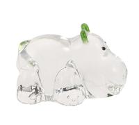 jojofuny Figura Decorativa de Cristal Transparente de Hipopótamo Pequeño, Adorno Coleccionable para Mesa y Escritorio, Estatua de Animal Miniatura para Decoración de Hogar y Oficina,