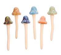 jojofuny Figuras de Hongos Pequeños de Cerámica Set de 6 Piezas en Colores Aleatorios Miniaturas Decorativas para Jardín Macetas y Micropaisajes Adorno Resistente y Funcional