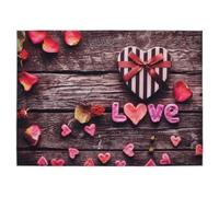 jojofuny Fondo de Fotografía de San Valentín de Tela 210x150 Cm Diseño de Corazón Rojo para Decoración Romántica y Sesión Fotográfica Temática