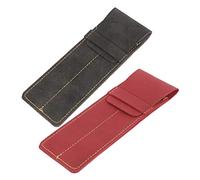 jojofuny Fundas De Cuero para Bolígrafos 2 Piezas para Oficina y Viaje, Colores Negro y Burdeos, Diseño Antidesgaste y Compacto para Proteger Bolígrafos, Adecuado Obsequio y Uso Diario