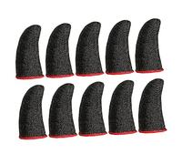 jojofuny Fundas Transpirables Dedos Negras Borde Rojo, Mangas Resistentes Al Desgaste, Accesorios De Juego, Tamaño Estándar, Compatibles Mayoría De Jugadores, 10 Piezas