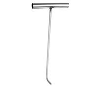 jojofuny Gancho de Acero Inoxidable en Forma de T para Abrir Tapas de Alcantarilla, Herramienta para Desagües y Pozos de Inspección, 38 CM Punta Roma, 1 Pieza