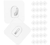 jojofuny Ganchos Adhesivos Transparentes sin Costuras 30 Piezas 6x6 Cm para Colgar Toallas y Ropa en Baño Cocina Oficina sin Taladro ni Marcas