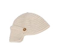 jojofuny Gorro de Crochet Artesanal para Bebés Estilo Cartoon Lazo Azul, Tejido de Lana Duradera, Cómodo y Elástico, Accesorio Adecuado para Sesiones de Fotografía