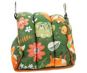 jojofuny Hamaca para Jaula de Invierno, Nido Cálido Colgante para Loros y Periquitos, Cama de Algodón Tamaño S, Color Verde Bosque, Accesorio para Dormir en Casa