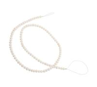jojofuny Hilo de perlas blancas naturales de dulce, pequeñas onduladas casi redondas para manualidades, para collares, pulseras, pendientes, recuerdos de fiesta, 3-4 mm