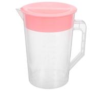 jojofuny Jarra de Agua de Plástico Transparente de Gran Capacidad 2l con Tapa Rosa y Asa para Jugos y Agua en Reuniones Familiares y Fiestas Formales