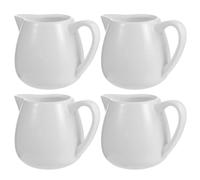 jojofuny Jarra de Cerámica con Asa para Latte Art y Servir Jarabe de Arce, Diseño Ligero Reutilizable, Capacidad 50ml, Pack de 4 Unidades para Cocina