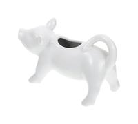 jojofuny Jarra de Leche de Cerámica Forma de Cerdo, Resistente al Calor y Diseño Creativo para Decoración de Mesa y Fiestas, Vaso Práctico para Café y Leche Blanco
