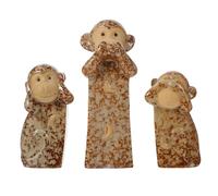 jojofuny Juego de 3 Figuras de Monos No Ver No Oír Cerámica para Decoración del Hogar Doméstico para Oficina y Sala Exclusivo