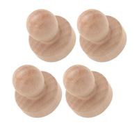 jojofuny Juego de 4 Mangos de Sello de Madera Maciza Redondos de 3,8 Cm, Manijas de Estampador DIY Ergonómicas para Scrapbooking, Sellado de Sobres y Manualidades Artísticas