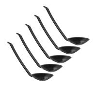 jojofuny Juego de 5 Cucharas para Sopa Estilo Japonés Textura de Caparazón de Tortuga Color Negro Tamaño Estándar Ideales para Olla Caliente y Ramen Aptas para Uso Doméstico y