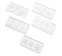 jojofuny Juego de 5 moldes de silicona para uñas: Moldes de silicona con motivos y marinos - Suministros para decorar uñas - de resina con flores para una belleza creativa en festivales
