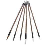 jojofuny Juego de 6 Pinceles de Tinta para Caligrafía China, Pelo de Comadreja y Cabra, Tamaño Pequeño a Grande, Papelería para Estudiantes y Manualidades en Casa, Práctico y Portátil