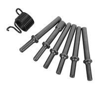 jojofuny Juego de Cabezales para Martillo Neumático 7 Piezas Brocas Semihuecas y Sólidas Resorte de Retención Accesorios para Remachadora Neumática Herramientas para Ensamblaje y