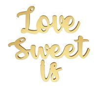 jojofuny Juego de Letras de Madera Grandes Love Is Sweet Doradas para Decoración de Mesa de Boda Despedida de Soltera y Aniversario Decoración Elegante para Eventos y Centros de Mesa