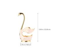 jojofuny Juego de Tenedores para Postre y Fruta de Acero Inoxidable, Set de 7 Piezas Diseño de Cisne Dorado y Blanco, Apto para Aperitivos y Decoración Navideña en Hogar