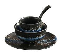 jojofuny Juego de Vajilla de Cerámica 4 Piezas para Restaurante de Sushi Incluye Cuencos, Cucharas y Tazas, Diseño Vintage Práctico y Resistente para Hogar o Restaurante