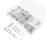 jojofuny Kit Acero de 200 y Resortes Piezas de Compresión Surtido Extensión, Plata, Fácil de Transportar y Almacenar, Fuerza de Tracción Estable, para Muelles, para Bricolaje