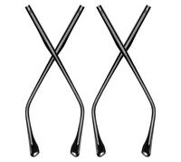 jojofuny Kit de de 2 Pares de Patillas Metálicas para Gafas con Diseño de Convexos y Planos Color Negro Cristal Repuestos para Anteojos Uso Versátil y Cómodo para Gafas de Sol