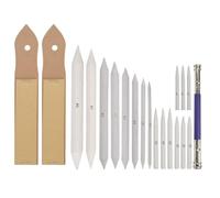 jojofuny Kit de Dibujo para Principiantes 20 Piezas, Herramienta de Boceto y Difuminador de Papel, Papel de Lija de Carbón para Crear Efecto Difuso en Sketch Drawing
