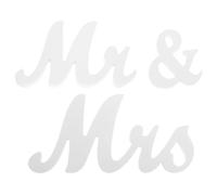 jojofuny Letrero de Madera para Boda Sr y Sra Blanco Decoración Rústica para Mesa Centro de Mesa Compacto para Eventos Aniversario y San Valentín Adorno Portátil para Fiestas y Hogar