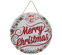 jojofuny Letrero Navideño Colgante Redondo de Madera 30X30 CM para Puerta Principal Decoración Rústica Reutilizable Motivos de Feliz Navidad Adorno Colgante para Árbol y Hogar Invierno