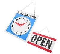 jojofuny Letreros para Puerta de Oficina Abiertos y Cerrados, Kit de 2 Piezas de Pvc Doble Cara Resistente al Agua, Señal de Horario Comercial Reutilizable para Tienda, Hogar y Oficina