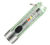 jojofuny Linterna LED para Llavero Mini Recargable de Alta Brillo Ajustable | Uso Exterior, Alcance Largo y Carga Fácil, Cuerpo Abs PC Acero Inoxidable