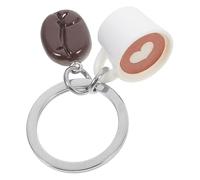 jojofuny Llavero Decorativo de Café Grano y Taza Forma de Corazón Llavero Creativo de Aleación para Bolso Accesorio Ligero para Amantes del Café Obsequio Original para Mujer