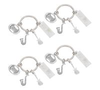 jojofuny Llavero Musical Metálico 4 Piezas con Piano, Guitarra, Saxofón y Nota Musical, Mini Llaveros Temáticos para Fiesta de Karaoke y Obsequio de Cumpleaños para Amantes Música