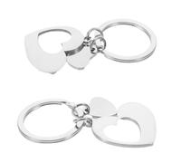 jojofuny Llavero para 2 Piezas Acero Inoxidable Plateado Colgante Corazón Hueco Pulido, Adorno para Bolso y Mochila, Obsequio San Valentín, Decorativo y Resistente para Llaves