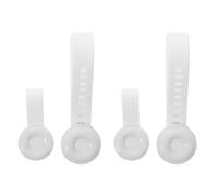 jojofuny Manija elevadora de tapa de inodoro, elevador de asiento de inodoro, 2 pares, blanco, silicona, para escuela y hogar, compatible universal