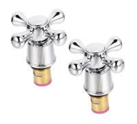 jojofuny Manijas de Grifo Frío y Caliente 1/2 Pulgada Reemplazo, Volante Cruzado Estilo Victoriano, Perillas para Grifo de Fregadero de Cocina y Baño, Paquete 2 Piezas, Color Aleatorio
