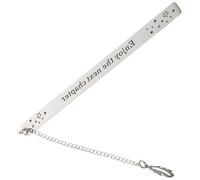 jojofuny Marcapáginas de Acero Inoxidable con Colgante de Hoja, Marcador Inspirador Doble Cara, Tamaño Pequeño, Adecuado para Estudiantes, Profesores y Amantes Lectura en Oficina y Hogar