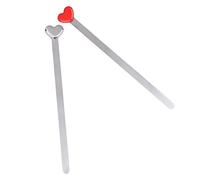 jojofuny Marcapáginas de Metal Corazón 2 Piezas Inoxidables para Libros Papelería Escolar para Estudiantes