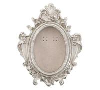 jojofuny Marco de Fotos Retro Europeo de Resina Plateada Tamaño Mediano Marco Antiguo Ovalado Decorativo para Colgar Pared y Exhibir Recuerdos Vintage el Hogar