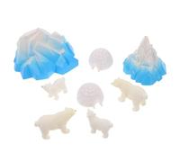 jojofuny Mini Figuras de Osos Polares de Resina Set de 8 Piezas 2 Iglús y 4 Osos 2 Grandes 2 Pequeños Decoración Realista para Micropaisajes Invernales Accesorios para Dioramas y