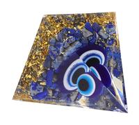 jojofuny Mini Pirámide Decorativa de Lapislázuli Azul Diseño Ojo, Adorno Piramidal Artesanal de Mesa para Hogar y Oficina, Figura Creativa Pequeña y Elegante para Decoración Interior