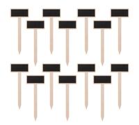 jojofuny Mini Pizarras de Madera para Jardín 40 Piezas Palillo, Etiquetas Decorativas para Macetas, Letreros de Pizarra para Plantas, Mensajes y Señalización en Bricolaje