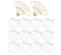 jojofuny Mini Pulsera de Rosario Religioso con Cuentas de Perlas y Cruz Color Dorado Sintético y Tamaño 7X9 CM Pack de 12 Unidades para Bautizo Comunión y Eventos Católicos