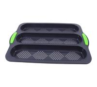jojofuny Molde para Pan Francés de Silicona, Molde de 3 Ranuras, Antiadherente, Reutilizable, para Pan Integral y Hot Dogs, para Hornear Desayuno