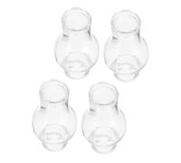 jojofuny Pantalla para Lámpara de Aceite de Vidrio Vintage, Cubierta Transparente 4 Piezas, Chimenea Resistente al Viento para Lámpara de Queroseno, Accesorio de Repuesto para Iluminación