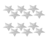 jojofuny Parches Termoadhesivos de Estrellas Bordadas Plateadas Grandes Lentejuelas 12 Unidades Apliques Decorativos para Coser en Chaquetas Sombreros Zapatos y DIY de Costura