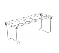 jojofuny Parrilla para Barbacoa Plata, Portátil de Acero Inoxidable Rejilla Plegable Fácil de Limpiar y Transportar de Muslos de Pollo para Camping y Asados al Aire Libre